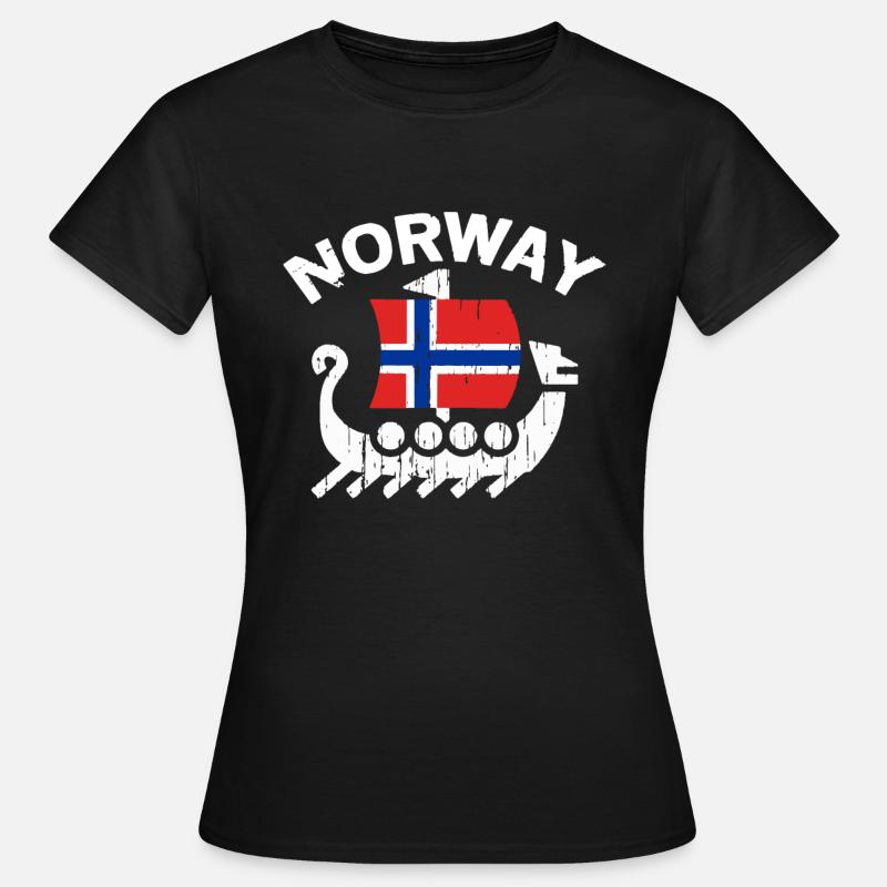 Norway Viking design for menn og kvinner - T-skjorte for kvinner - svart