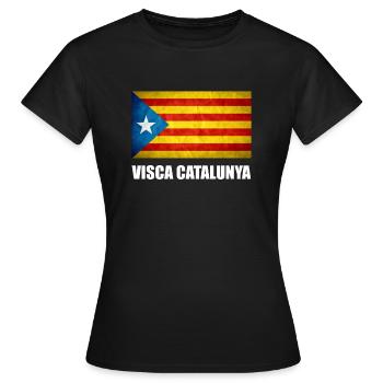 Katalonien Catalunya Katalanische Flagge Unabhängigkeit - Frauen T-Shirt - Schwarz - Vorne - AI Model Female 172 dark (172cm)