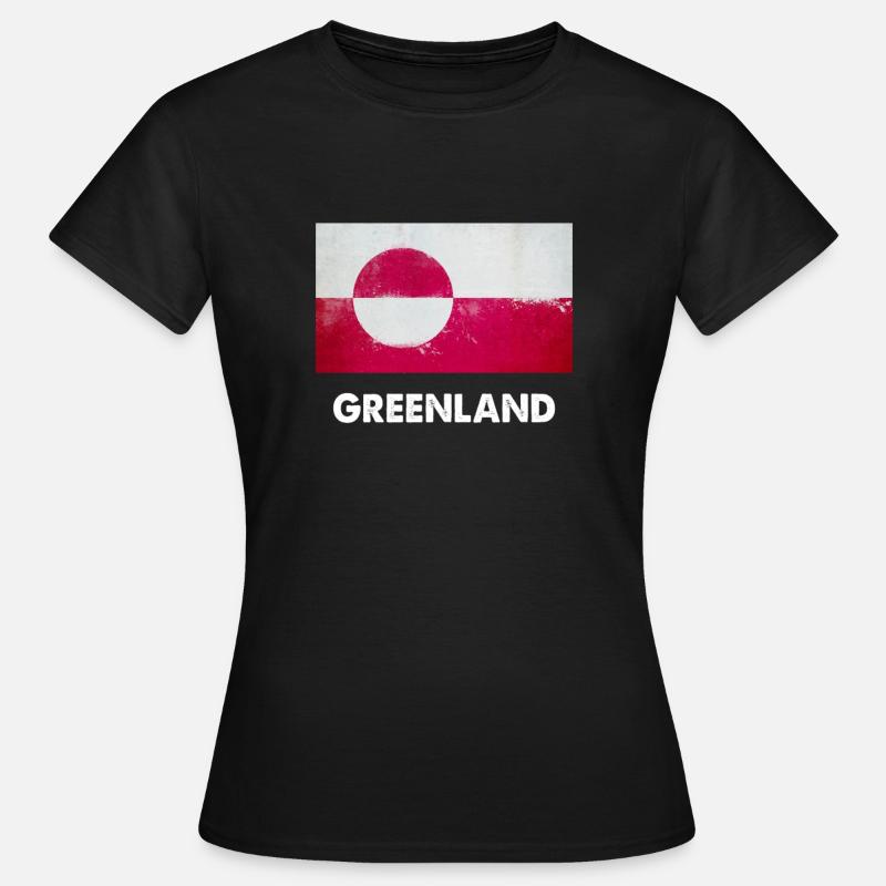 Grønlands flaggdesign | Grønlands design - T-skjorte for kvinner - svart
