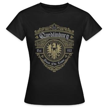 Quedlinburg (bonne vieille ville-édition) - T-shirt Femme - noir - Devant - AI Model Female 172 dark (172cm)