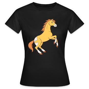 Cheval sauvage Fille Cheval - T-shirt Femme - noir - Devant - AI Model Female 172 dark (172cm)