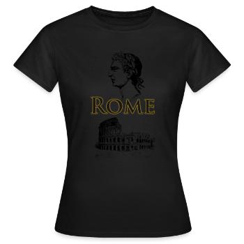 rome rom italien vintage reise trip urlaub cäsar - Frauen T-Shirt - Schwarz - Vorne - AI Model Female 172 dark (172cm)