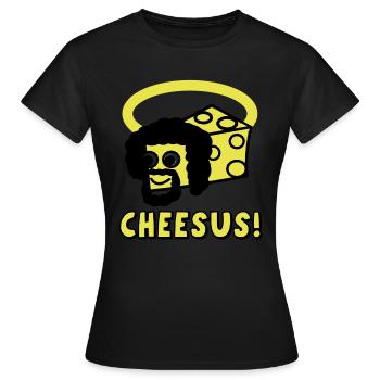 Cheesus - Frauen T-Shirt - Schwarz - Vorne - AI Model Female 172 dark (172cm)