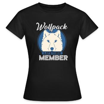 WOLF T-SHIRT CADEAU JEUNE PERSONNE SUPER FUN - T-shirt Femme - noir - Devant - AI Model Female 172 dark (172cm)
