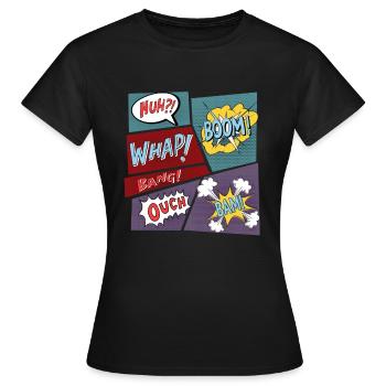 Comic superhero comic books kids gift - Women's T-Shirt - black - Front - AI Model Female 172 dark (172cm)