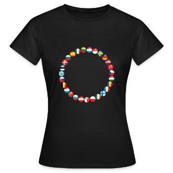 Europe Union européenne - Drapeau européen - T-shirt Femme - noir - Devant - AI Model Female 172 dark (172cm)