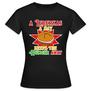 Leberkas - Frauen T-Shirt - Schwarz - Vorne - AI Model Female 172 dark (172cm)