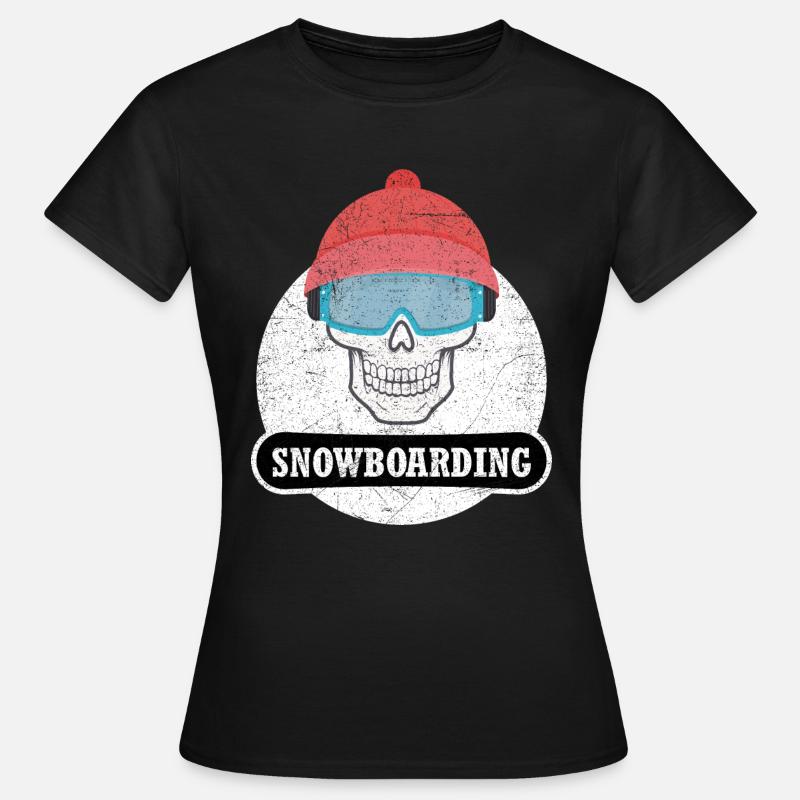 Snowboard Wintersport Snowboarding Geschenk - Frauen T-Shirt - Schwarz