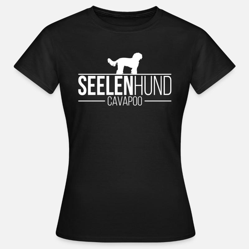 Cavapoo Seelenhund Hundespruch Hunde Wilsigns - Frauen T-Shirt - Schwarz