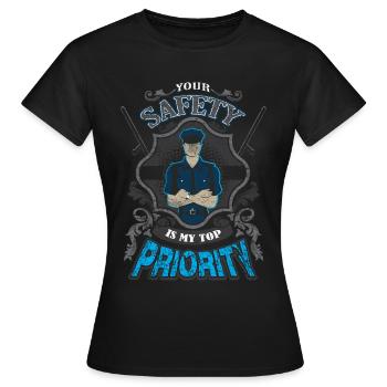 Sécurité - Sécurité - T-shirt Femme - noir - Devant - AI Model Female 172 dark (172cm)