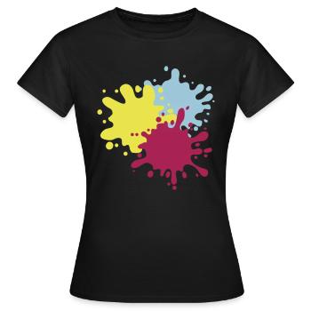 kleckse - Frauen T-Shirt - Schwarz - Vorne - AI Model Female 172 dark (172cm)