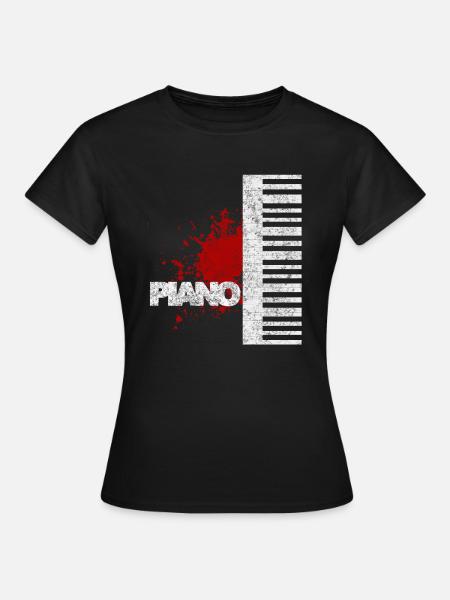 piano - Frauen T-Shirt - Schwarz