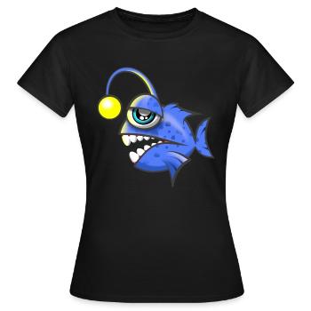poisson lanterne - T-shirt Femme - noir - Devant - AI Model Female 172 dark (172cm)