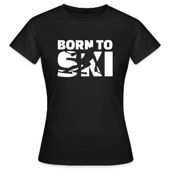 geboren zum Skifahren - Frauen T-Shirt - Schwarz - Vorne - AI Model Female 172 dark (172cm)