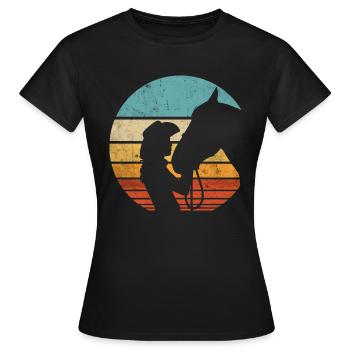 Western cavalière de l’Ouest Cheval Cowgirls Retro - T-shirt Femme - noir - Devant - AI Model Female 172 dark (172cm)