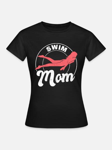 Swimmer Women Swimming Mother Swim Mom - Dame-T-shirt - sort