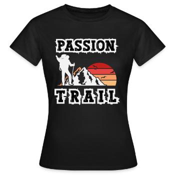 passion trail - T-shirt Femme - noir - Devant - AI Model Female 172 dark (172cm)