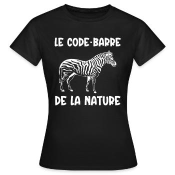 code-barre de la nature - T-shirt Femme - noir - Devant - AI Model Female 172 dark (172cm)