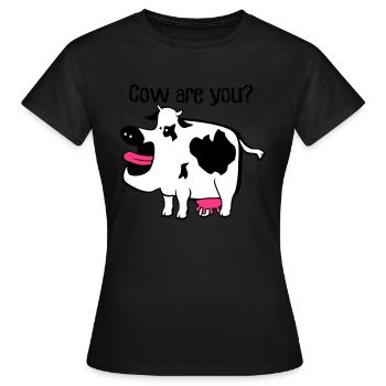 Cow êtes-vous? - T-shirt Femme - noir - Devant - AI Model Female 172 dark (172cm)