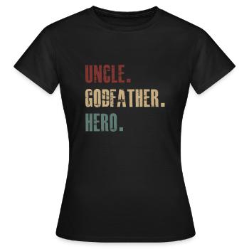 Oncle parrain parrain - T-shirt Femme - noir - Devant - AI Model Female 172 dark (172cm)
