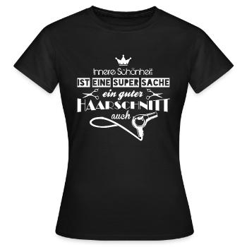 Friseur - Frauen T-Shirt - Schwarz - Vorne - AI Model Female 172 dark (172cm)