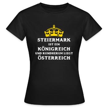 STEIERMARK - Frauen T-Shirt - Schwarz - Vorne - AI Model Female 172 dark (172cm)