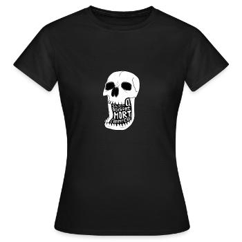 il y en a qui sont mort comme ça! - T-shirt Femme - noir - Devant - AI Model Female 172 dark (172cm)