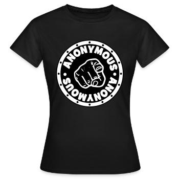 # # # # ANONYMOUS - T-shirt Femme - noir - Devant - AI Model Female 172 dark (172cm)