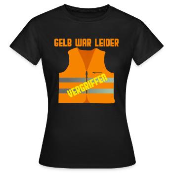 Die gelbe Warnweste war leider aus Gelbe Westen - Frauen T-Shirt - Schwarz - Vorne - AI Model Female 172 dark (172cm)