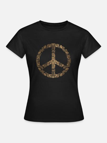 Friedenszeichen Motiv - Frauen T-Shirt - Schwarz