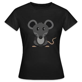 Souris mignonne mignonne - T-shirt Femme - noir - Devant - AI Model Female 172 dark (172cm)