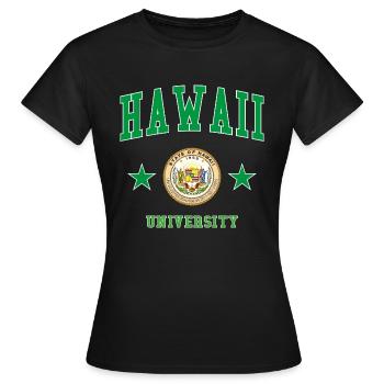 Hawaii University - Frauen T-Shirt - Schwarz - Vorne - AI Model Female 172 dark (172cm)
