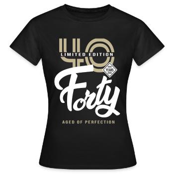 40 Jahre vierzig Geburtstagsgeschenk 40 Jahre - Frauen T-Shirt - Schwarz - Vorne - AI Model Female 172 dark (172cm)