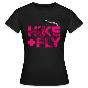 Randonnée et vol Parapente magenta - T-shirt Femme - noir - Devant - AI Model Female 172 dark (172cm)