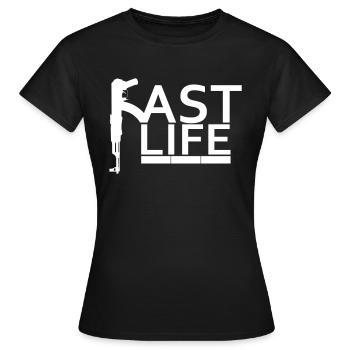 Fast Life - Frauen T-Shirt - Schwarz - Vorne - AI Model Female 172 dark (172cm)