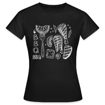 BBQ MOTIV Ingrédients - T-shirt Femme - noir - Devant - AI Model Female 172 dark (172cm)