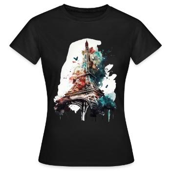 Tour Eiffel - T-shirt Femme - noir - Devant - AI Model Female 172 dark (172cm)