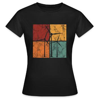 Wind energy wind power wind turbine power plant - Women's T-Shirt - black - Front - AI Model Female 172 dark (172cm)