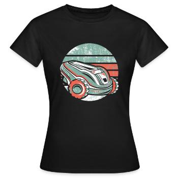Rasentraktor Rasenroboter Rasenmäher Platzwart - Frauen T-Shirt - Schwarz - Vorne - AI Model Female 172 dark (172cm)