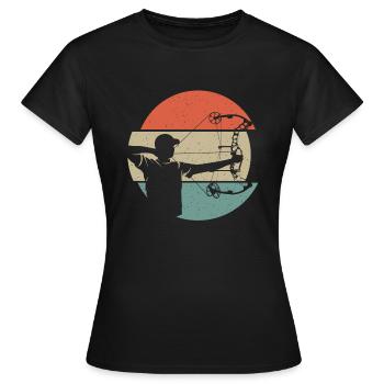 Archery Archer Compound Bow Bow - Women's T-Shirt - black - Front - AI Model Female 172 dark (172cm)