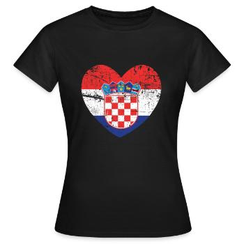 Croatie Hrvatska Croate Croate Croate - T-shirt Femme - noir - Devant - AI Model Female 172 dark (172cm)