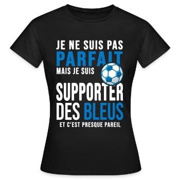 football supporter les bleus equipe de France foot - T-shirt Femme - noir - Devant - AI Model Female 172 dark (172cm)