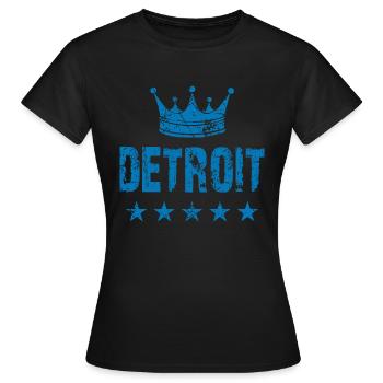 Detroit - Frauen T-Shirt - Schwarz - Vorne - AI Model Female 172 dark (172cm)