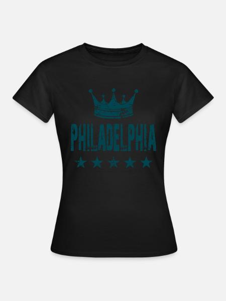 Philadelphia Krone Sterne - Frauen T-Shirt - Schwarz