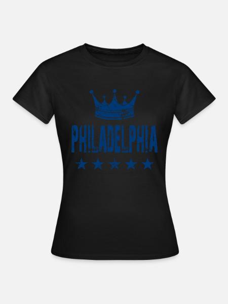 Philadelphia Krone Sterne - Frauen T-Shirt - Schwarz