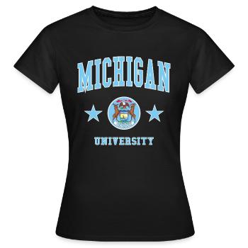 Université du Michigan - T-shirt Femme - noir - Devant - AI Model Female 172 dark (172cm)