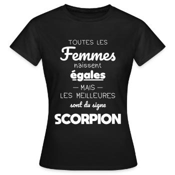Astrologie - Femmes égales les meilleures scorpion - T-shirt Femme - noir - Devant - AI Model Female 172 dark (172cm)