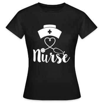 Je suis fière d’être infirmière ich bin stolze Krankenschwerster - T-shirt Femme - noir - Devant - AI Model Female 172 dark (172cm)