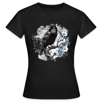 Gothic Mystischer Rabe Frauen Halloween - Frauen T-Shirt - Schwarz - Vorne - AI Model Female 172 dark (172cm)