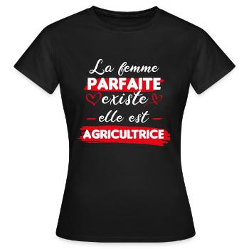 cadeau sympa femme agricultrice parfaite - T-shirt Femme - noir - Devant - AI Model Female 172 dark (172cm)